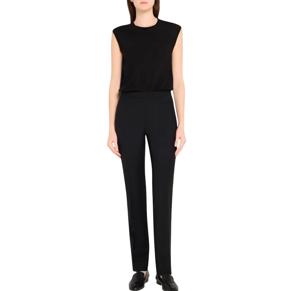Quiet Luxury Minimalist Akris Punto Black Tailored Wool‑Blend Side Zip Pants 6
